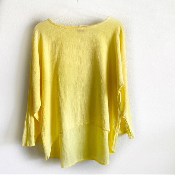 Oh My Gauze! Tops - Oh my gauze! yellow cotton hi lo top